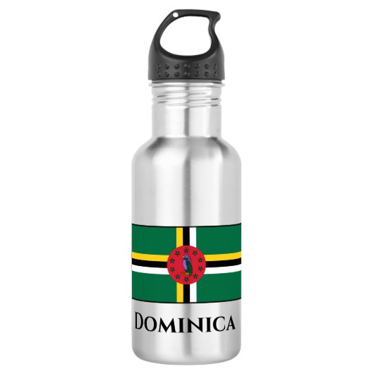 Dominica Flag Edelstahlflasche (Vorderseite)
