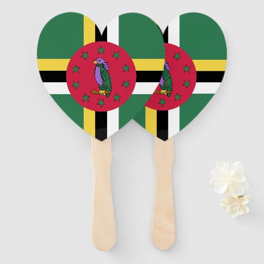Dominica Flag Emblem Fächer (Vorne und Hinten)