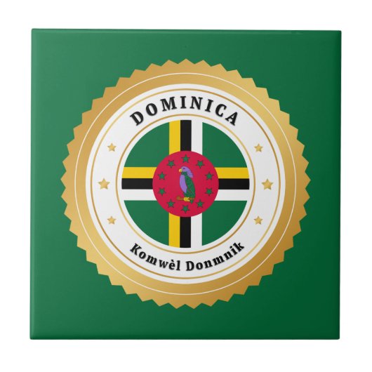 Dominica Flag Fliese (Vorderseite)
