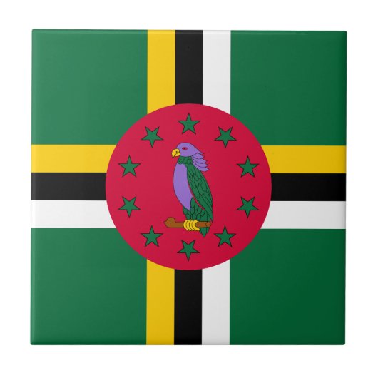 Dominica Flag Fliese (Vorderseite)