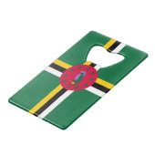 Dominica Flag Geldbeutel Flaschenöffner (Rückseite Schrägansicht)