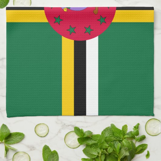 Dominica Flag Geschirrtuch (Gefaltet)