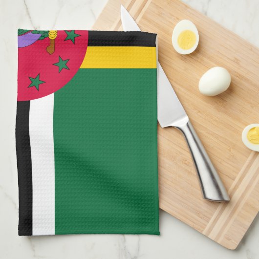 Dominica Flag Geschirrtuch (Viertel Falte)
