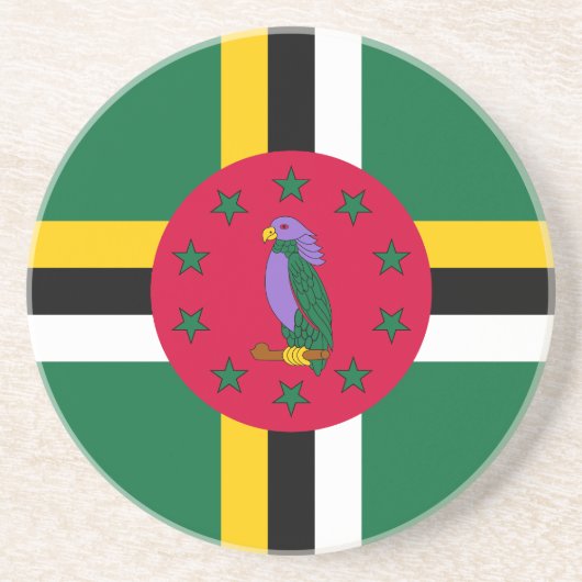 Dominica Flag Getränkeuntersetzer (Vorne)