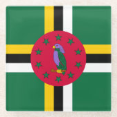 Dominica Flag Glasuntersetzer (Vorderseite)
