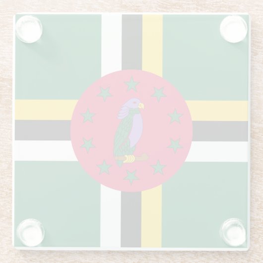 Dominica Flag Glasuntersetzer (Rückseite)