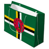 Dominica Flag Große Geschenktüte (Vorderseite Schrägansicht)