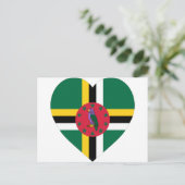 Dominica Flag Herz Postkarte (Stehend Vorderseite)