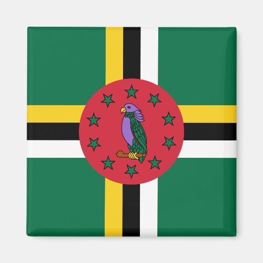 Dominica Flag Magnet (Vorne)