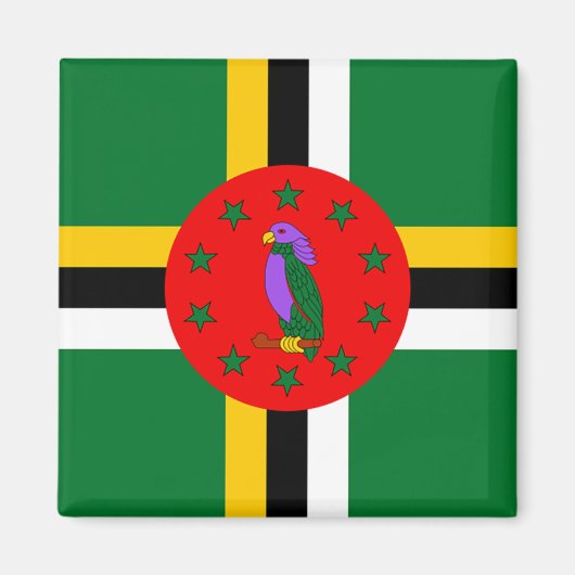 Dominica Flag Magnet (Vorne)