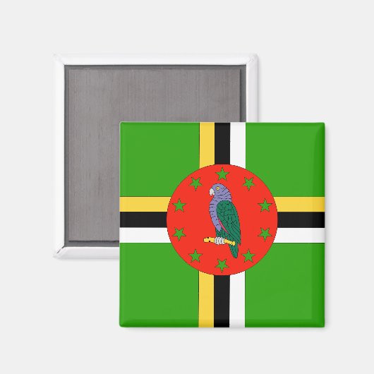 Dominica Flag Magnet (Vorderseite/Rückseite)