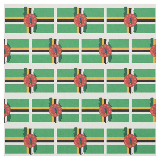 DOMINICA Flag Map Kontur Stoff (Muster)