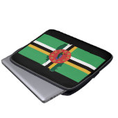 DOMINICA Flag Map Patriotic BLACK Laptopschutzhülle (Vorne Knopf)
