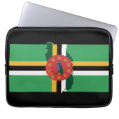DOMINICA Flag Map Patriotic BLACK Laptopschutzhülle (Vorderseite)