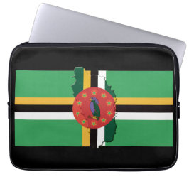 DOMINICA Flag Map Patriotic BLACK Laptopschutzhülle