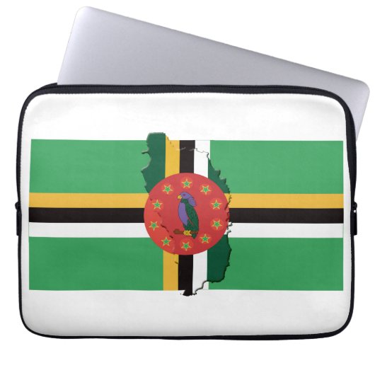 DOMINICA Flag Map Patriotic WHITE Laptopschutzhülle (Vorderseite)