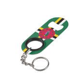 Dominica Flag Mini Flaschenöffner (Rückseite Schrägansicht)