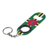 Dominica Flag Mini Flaschenöffner (Vorderseite Schrägansicht)