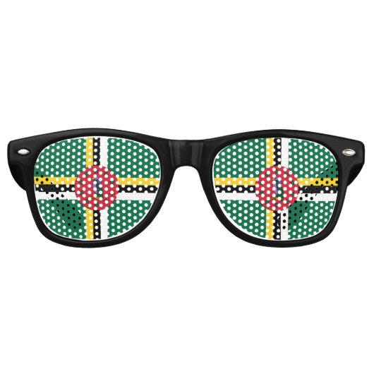 Dominica Flag Party Sonnenbrille (Vorderseite)