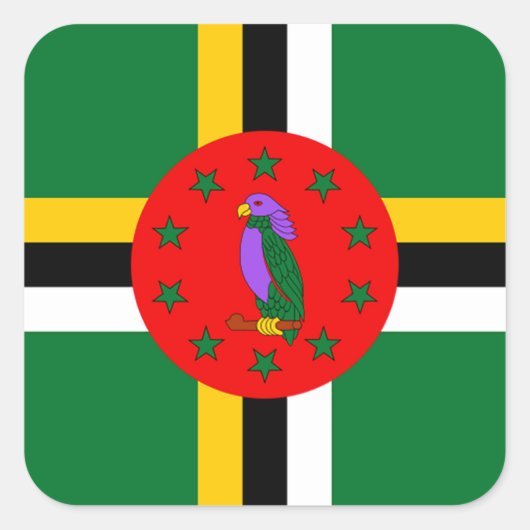 Dominica Flag Quadratischer Aufkleber (Vorderseite)