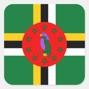 Dominica Flag Quadratischer Aufkleber