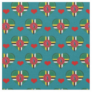 Dominica Flag Red Heart mode Fabric/Dominica Stoff