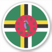 Dominica Flag Round Aufkleber (Vorderseite)