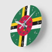 Dominica Flag Runde Wanduhr (Winkel)