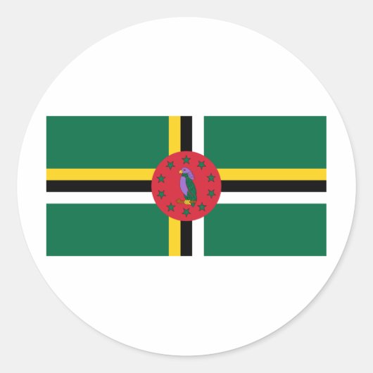 Dominica Flag Runder Aufkleber (Vorderseite)