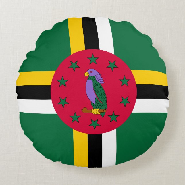 Dominica Flag Rundes Kissen (Vorderseite)