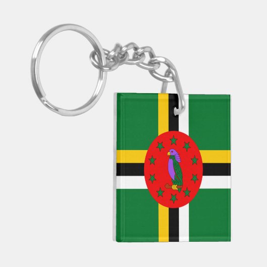 Dominica Flag Schlüsselanhänger (Vorderseite links)