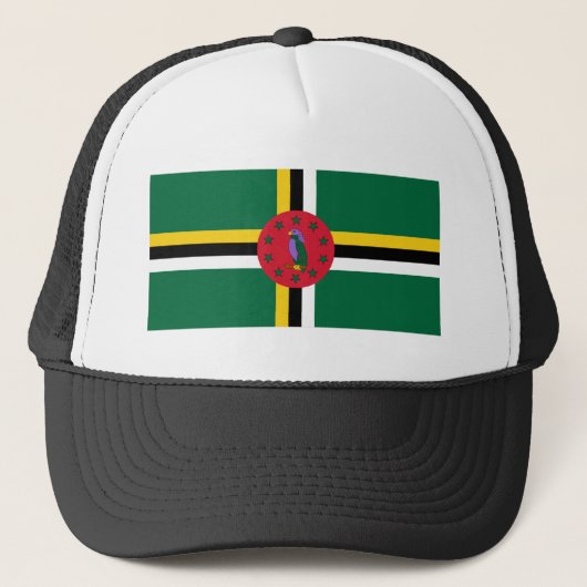 Dominica Flag Truckerkappe (Vorderseite)