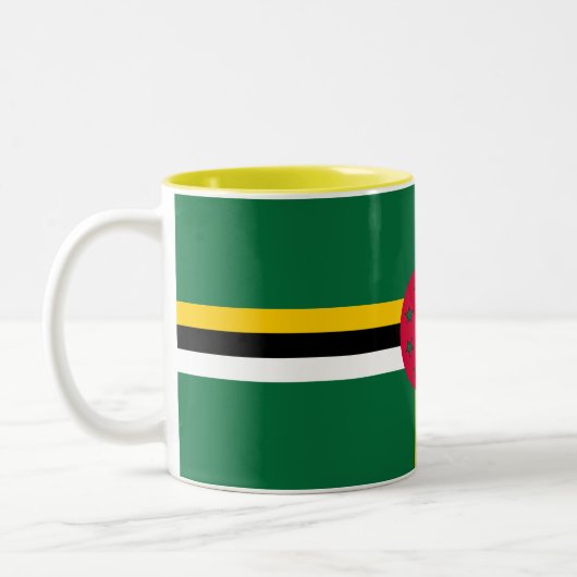 Dominica Flag Zweifarbige Tasse (Links)