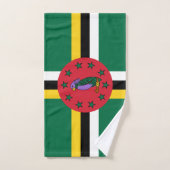 Dominica-Flagge Badhandtuch Set (Handtuch)