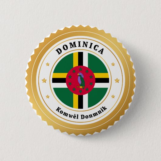 Dominica-Flagge Button (Vorderseite)