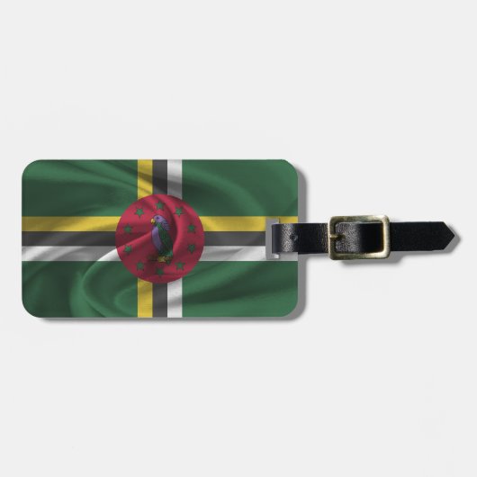 Dominica-Flagge Gepäckanhänger (Vorderseite horizontal)