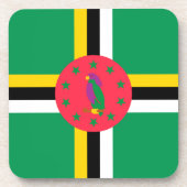 Dominica-Flagge Getränkeuntersetzer (Vorderseite)