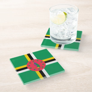 Dominica-Flagge Glasuntersetzer