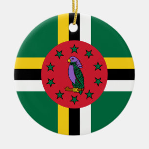 Dominica-Flagge Keramik Ornament