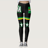 Dominica-Flagge Leggings (Vorderseite)