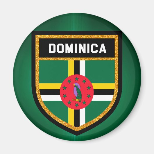 Dominica-Flagge Magnet (Vorne)