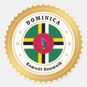 Dominica-Flagge Runder Aufkleber