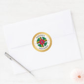 Dominica-Flagge Runder Aufkleber (Umschlag)
