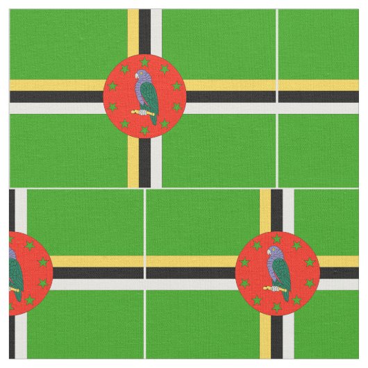 Dominica-Flagge Stoff (Nahaufnahme)