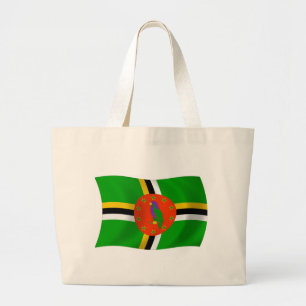 Dominica-Flagge-Tragetasche Jumbo Stoffbeutel