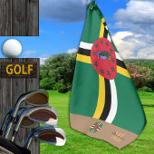 Dominica flagge und Dominica mit Monogramm Golf Ha Golfhandtuch