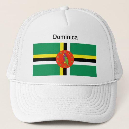 Dominica-Flaggen-Hut Truckerkappe (Vorderseite)