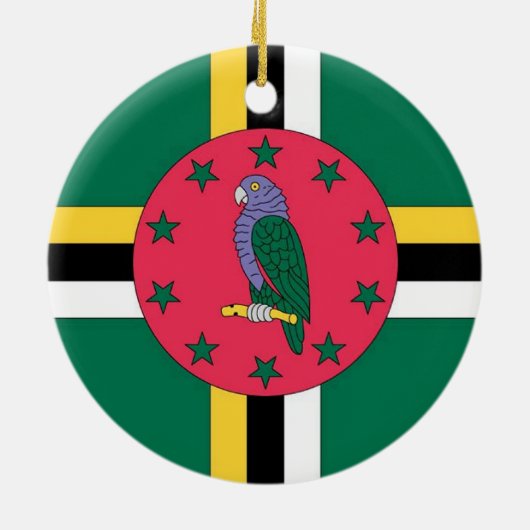Dominica-Flaggen-Verzierung Keramik Ornament (Hinten)