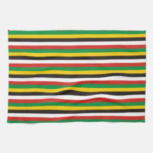 Dominica Guyana-Flaggenstreifen Land Linienmuster  Geschirrtuch