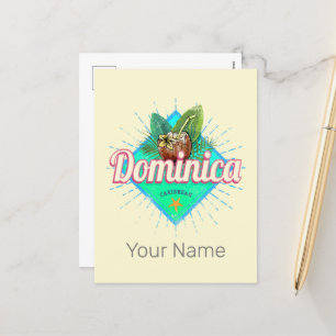 Dominica Karibik Retro Urlaub Vintage Insel Feiertagspostkarte
